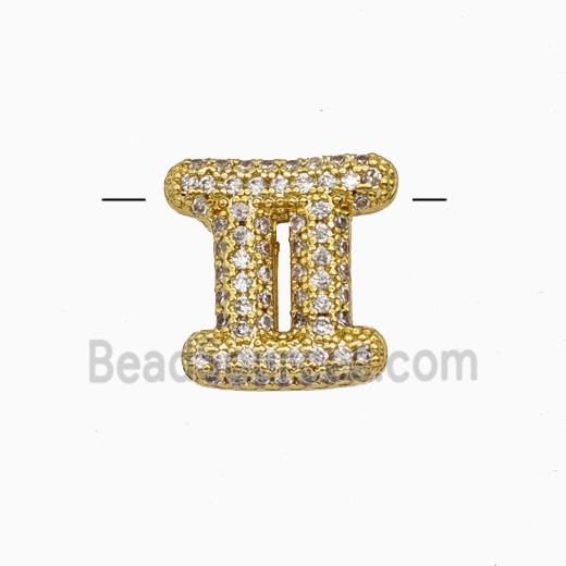 Copper Pendant Pave Zircon, Gold Plated