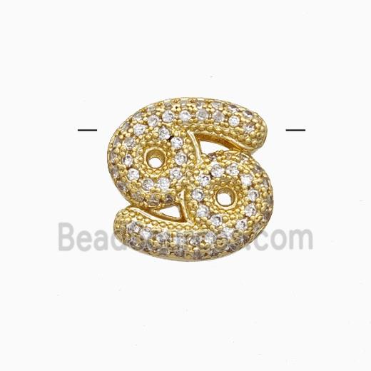 Copper Pendant Pave Zircon, Gold Plated