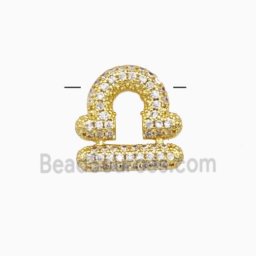 Copper Pendant Pave Zircon, Gold Plated