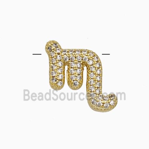 Copper Pendant Pave Zircon, Gold Plated