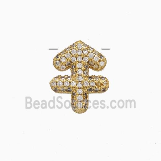 Copper Pendant Pave Zircon, Gold Plated