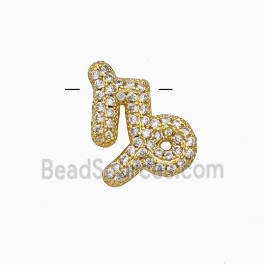 Copper Pendant Pave Zircon, Gold Plated