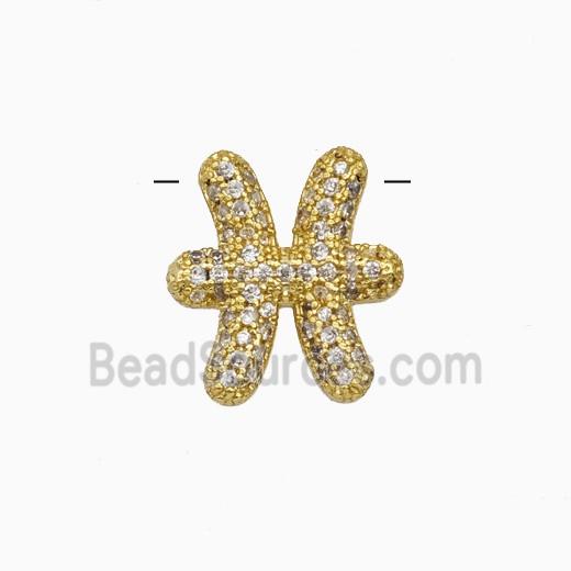 Copper Pendant Pave Zircon, Gold Plated