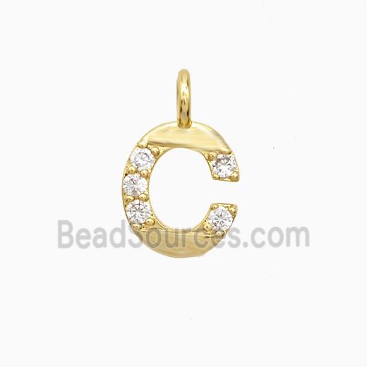 Copper Pendant Pave Zircon, Gold Plated