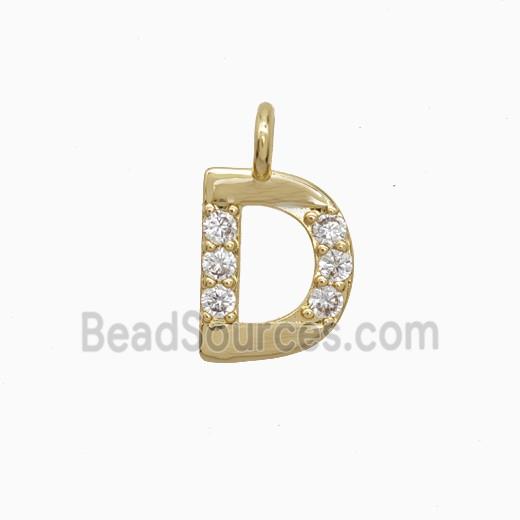 Copper Pendant Pave Zircon, Gold Plated