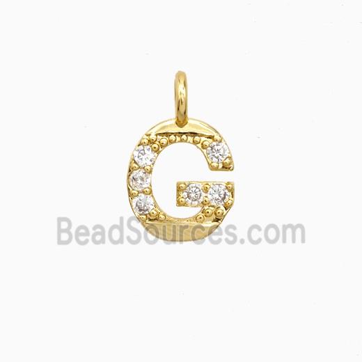 Copper Letter-G Pendant Pave Zirconia Gold Plated