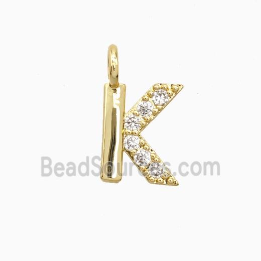 Copper Pendant Pave Zircon, Gold Plated
