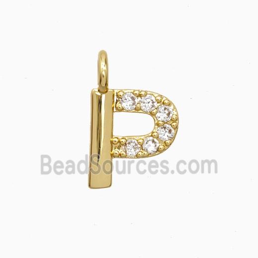 Copper Pendant Pave Zircon, Gold Plated