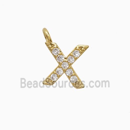 Copper Pendant Pave Zircon, Gold Plated