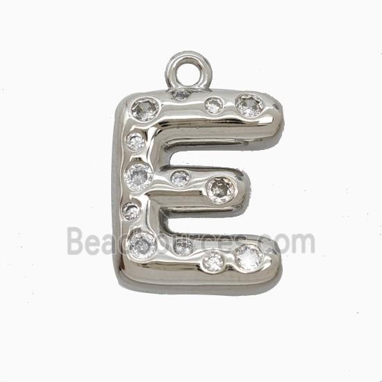 Copper Pendant Pave Zircon, Platinum Plated