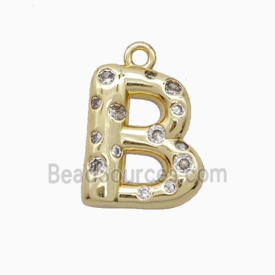 Copper Pendant Pave Zircon, Gold Plated