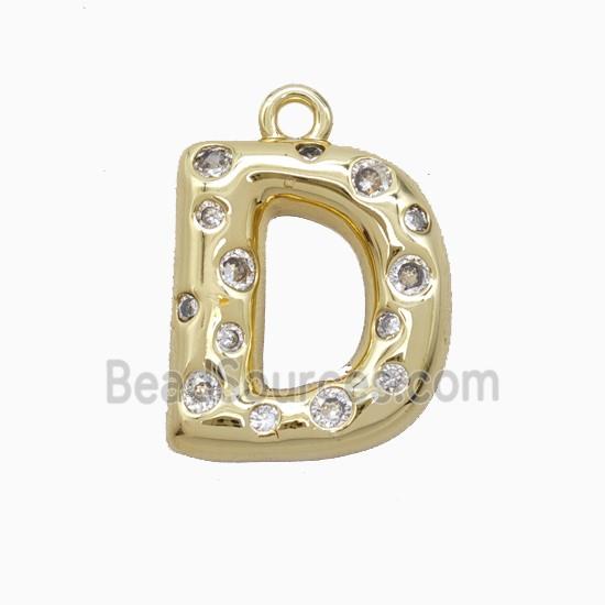 Copper Pendant Pave Zircon, Gold Plated
