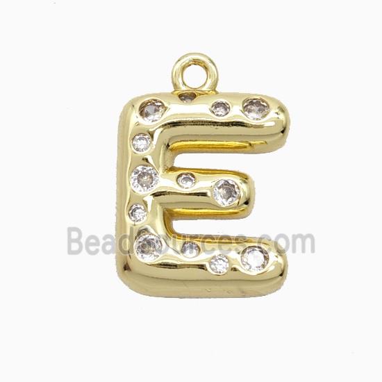 Copper Pendant Pave Zircon, Gold Plated