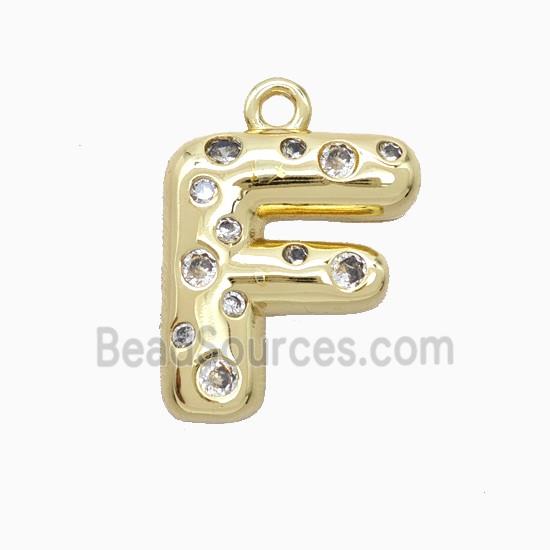 Copper Pendant Pave Zircon, Gold Plated