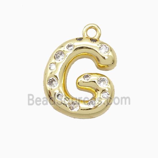 Copper Pendant Pave Zircon, Gold Plated