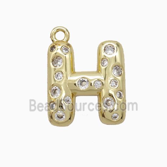 Copper Pendant Pave Zircon, Gold Plated