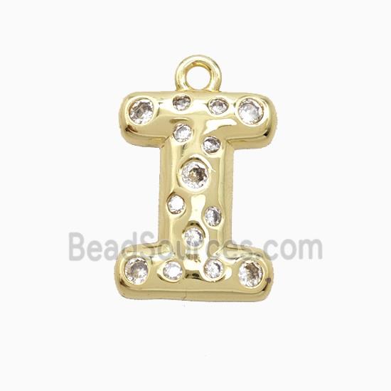Copper Pendant Pave Zircon, Gold Plated
