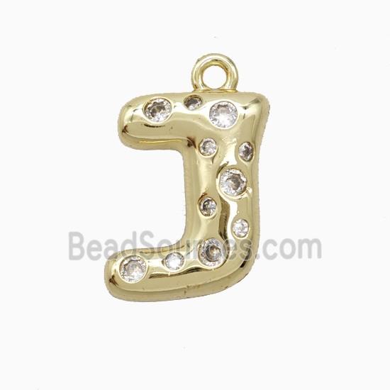 Copper Pendant Pave Zircon, Gold Plated