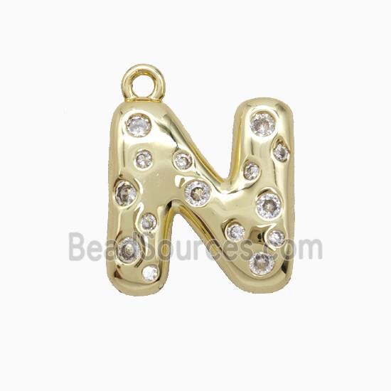 Copper Pendant Pave Zircon, Gold Plated