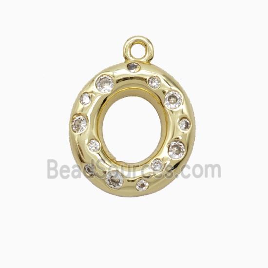 Copper Pendant Pave Zircon, Gold Plated