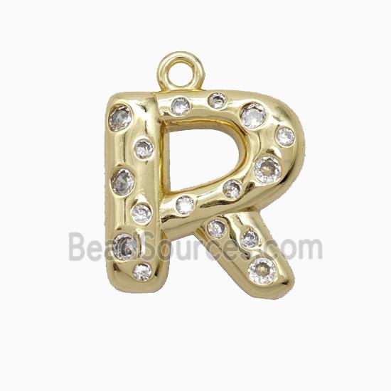 Copper Pendant Pave Zircon, Gold Plated