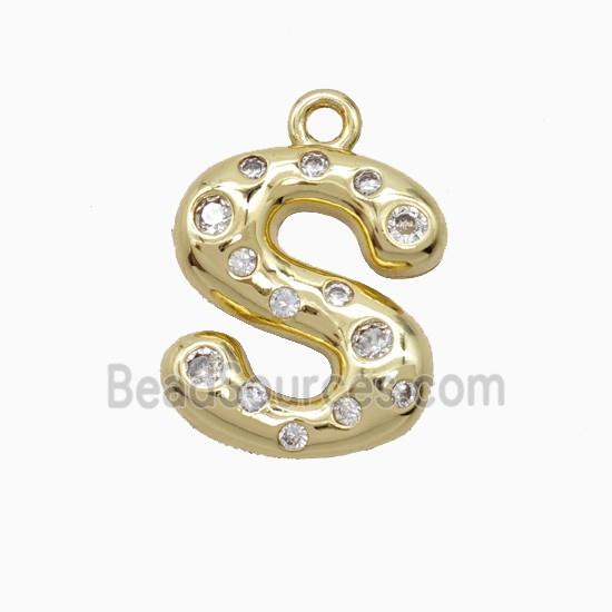 Copper Pendant Pave Zircon, Gold Plated