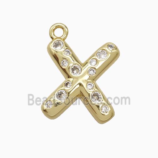 Copper Pendant Pave Zircon, Gold Plated