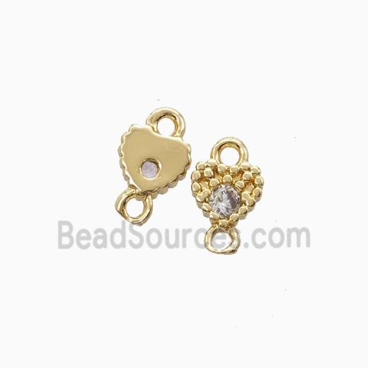 Copper Pendant Pave Zircon, Gold Plated