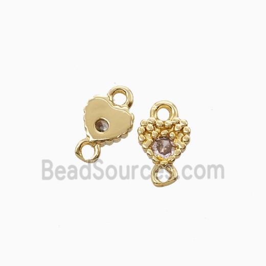Copper Pendant Pave Zircon, Gold Plated