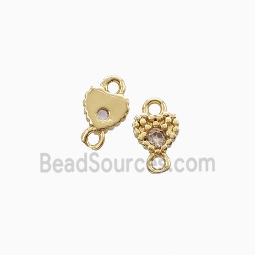 Copper Pendant Pave Zircon, Gold Plated