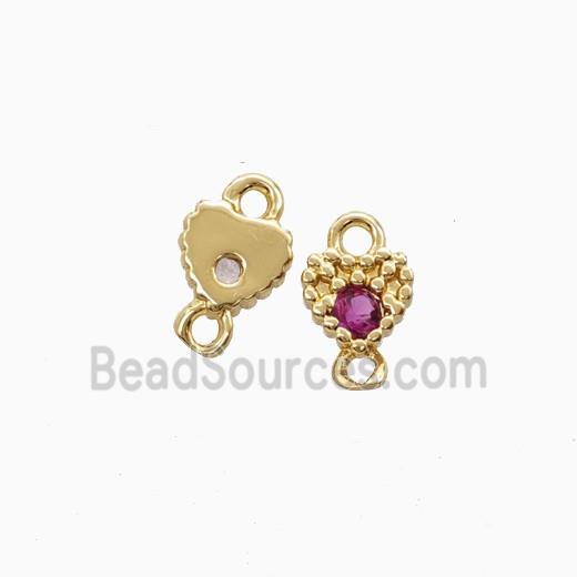 Copper Pendant Pave Zircon, Gold Plated