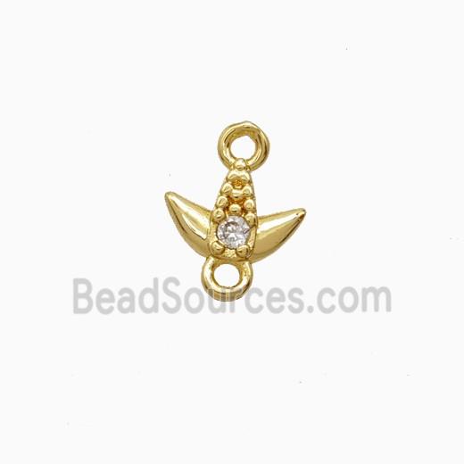 Copper Pendant Pave Zircon, Gold Plated