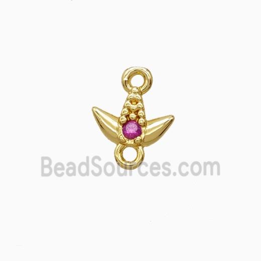 Copper Pendant Pave Zircon, Gold Plated