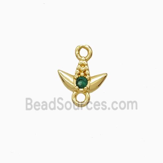 Copper Pendant Pave Zircon, Gold Plated