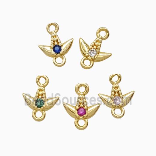 Copper Pendant Pave Zircon, Gold Plated