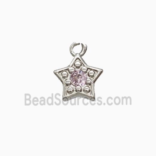 Copper Pendant Pave Zircon, Gold Plated