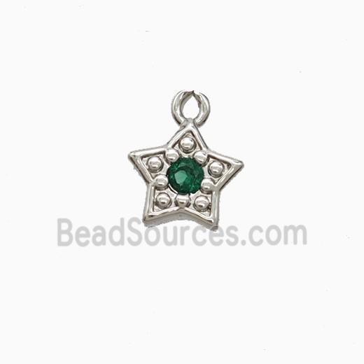 Copper Pendant Pave Zircon, Gold Plated