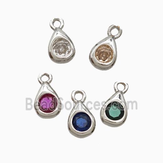Copper Pendant Pave Zircon, Gold Plated