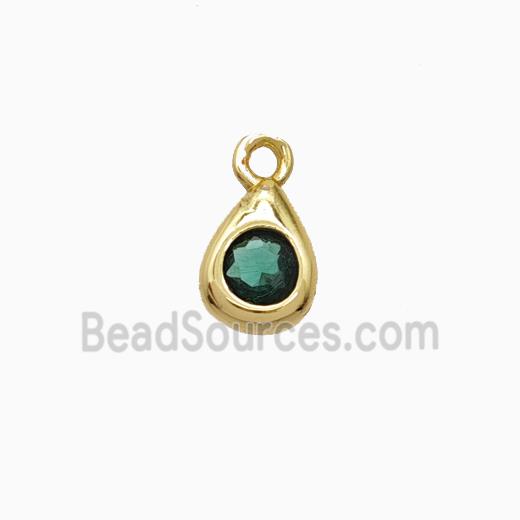 Copper Pendant Pave Zircon, Gold Plated