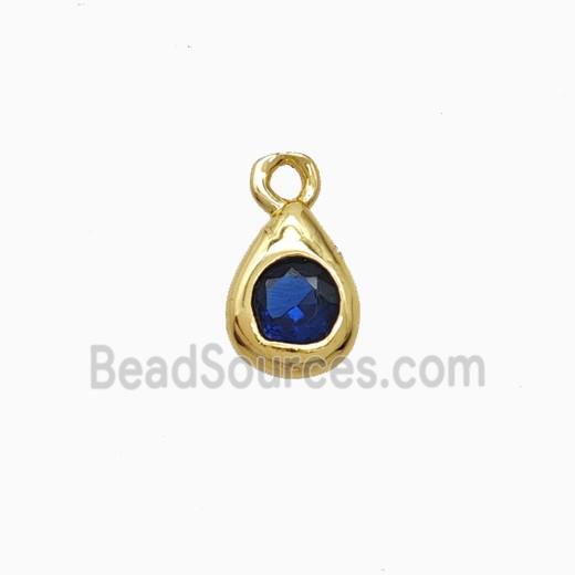 Copper Pendant Pave Zircon, Gold Plated