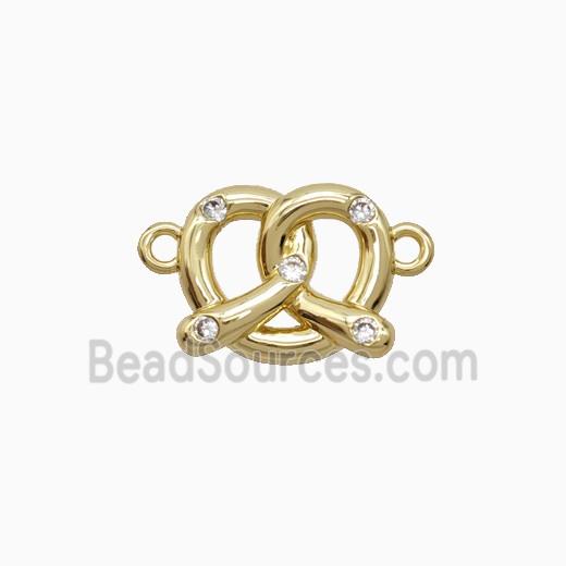 Copper Heart Pendant Pave Zirconia Gold Plated