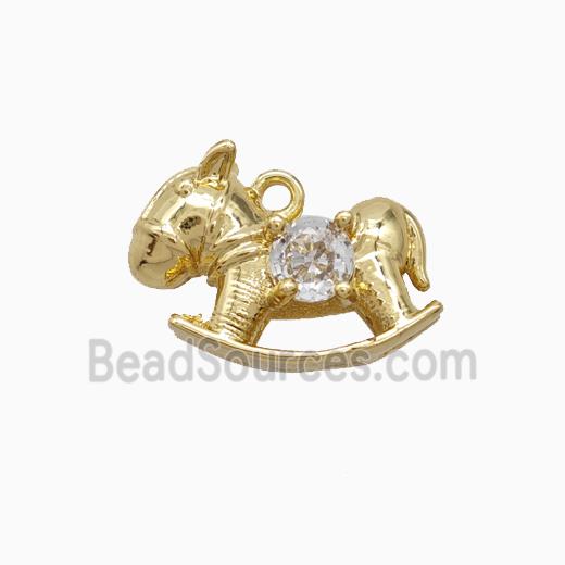Copper Trojanhorse Pendant Pave Zirconia Gold Plated