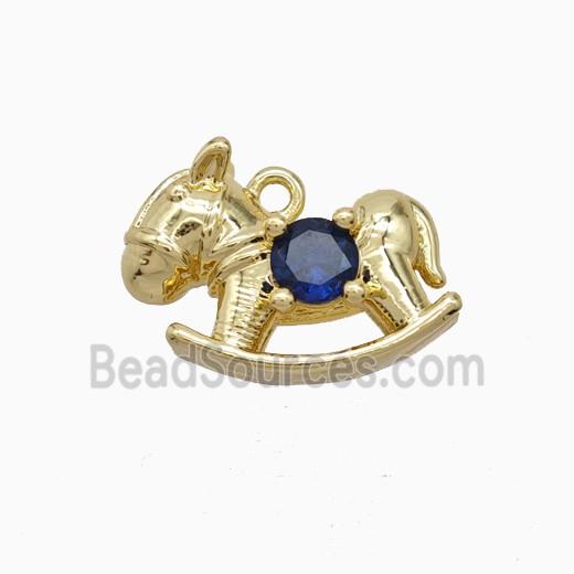 Copper Trojanhorse Pendant Pave Zirconia Gold Plated