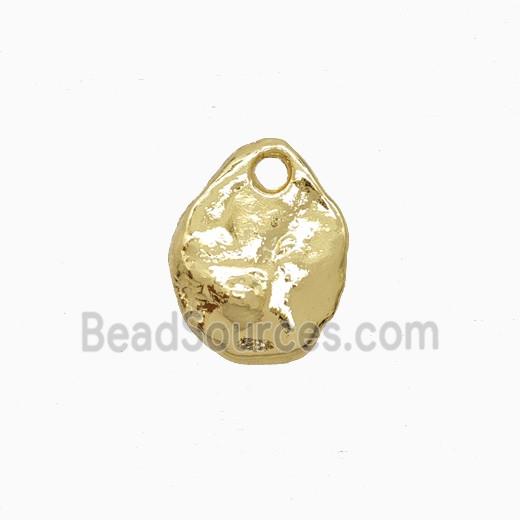 Copper Pendant Pave Zircon, Gold Plated