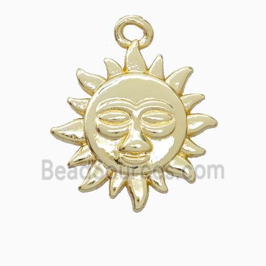 Copper Pendant Pave Zircon, Gold Plated