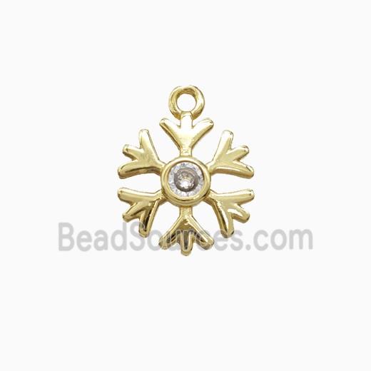 Copper Pendant Pave Zircon, Gold Plated