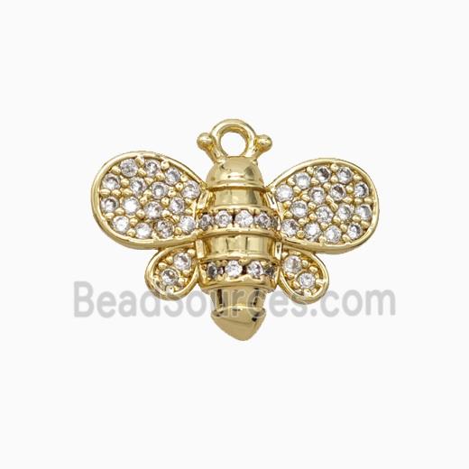 Copper Pendant Pave Zircon, Gold Plated