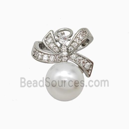 Copper Pendant Pave Zircon, Gold Plated