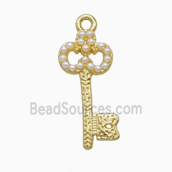Copper Pendant Pave Zircon, Gold Plated