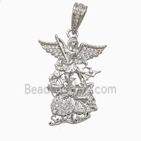 Copper Pendant Pave Zircon, Gold Plated